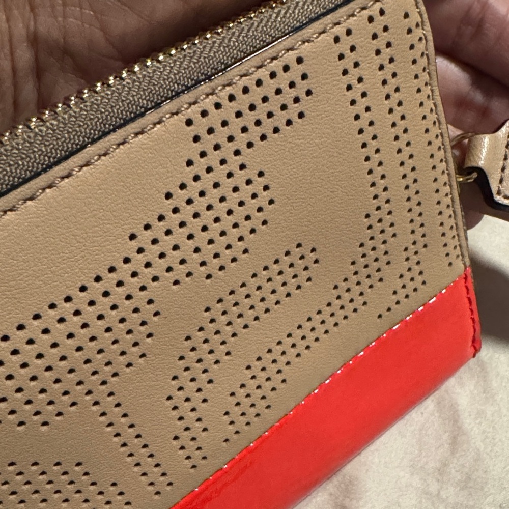 Orla Kiely tan and orange Perforated Wallet - Picture 2 of 5